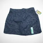 NWT Orvis Women's Embossed Pull On Skort Sz XL Skirt w/ attached Shorts In Blue