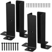 4 Pcs Gazebo Base Bracket Metal Fence Post Supports Mounted Brackets