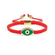 Green Gold Evil Eye Red String Protection Bracelet