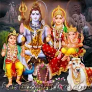KrishnaCulture Shiva Family Portrait CV100SQ Canvas Art 15 X 18"