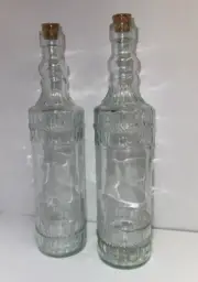 Set Of 2 Glass Bottles with Cork Sealed for Decoration Christmas Halloween
