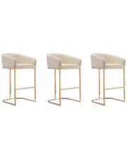 Manhattan Comfort Set of 3 Louvre Bar Stools