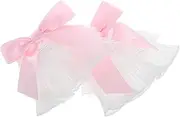 OHPHCALL 1 Pair Lace Wrist Cuffs Bow Sleeves for Nail Art Photos Elastic Fingerless Gloves with Ruffled Edge