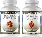 Tattva Herbs Turmeric Curcumin Extract ? 100% All Natural Non-GMO Vegan Organic Full Spectrum Extract to Reduce Inflammation and Improve Overall Health 500 mg. 240 Vcaps (2 Pack - 120 ct./ea)