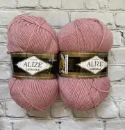 Alize Lanagold Classic wool Blend Yarns 2 Pcs 49% Lana wool 51% Akrilik, Pink