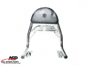 For Royal Enfield Interceptor Rear Luggage Rack & Back Rest Cushion Chrome