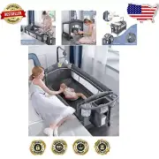 Multifunctional Baby Bassinet Bedside Sleeper with Diaper Station & Playpen