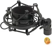 ZRAMO TH106 Black Spider Universal Microphone Shock Mount Holder Adapter Clamp Clip 48-51MM Large Diameter Studio Condenser Mic Anti-Vibration Mic Holder for AT2020 AT2500