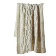 Bianca Johnson Throw Rug 130x160cm Home Bedding Sofa Soft Warm Blanket Cream