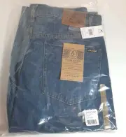 Volcom Billow Mens Jeans Size 32 Loose Baggy Fit Tapered Indigo Ridge Wash