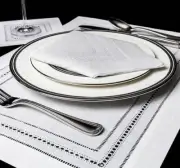 Boutross White Gilucci & Hemstitch Table Runner / Placemat / Guest Towel