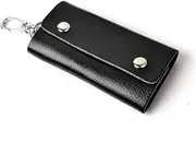 [HAPINARY] Leather Key Organizer Small Key Case 5 Ring Hooks Compact Lightweight Random Color