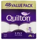 48x Quilton Toilet Paper Tissue Rolls 3-Ply 180 Sheets -Free Shipping AU