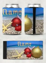 Personalised Beach Stubby holder Can Cooler Wrap - Christmas Gift