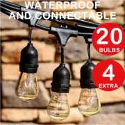 20m Festoon String Lights Kits Wedding Party Globe Type Waterproof Outdoor IP44