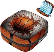 Period Bag,Sanitary Napkin Storage Bag,3D Pattern Basketball Wall,Tampon Holder for Purse