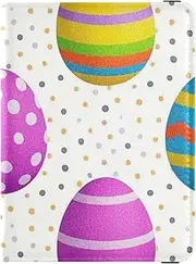 [Amooorous] Easter Polka Dot Eggs Colourful Leather decorative passport book holder Vaccine Case Protector Cover Card Holder Passport Case Ultra Slim, Easter polka dot eggs colourful, 1 size
