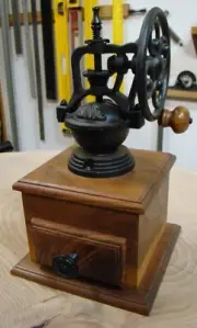 Handmade WALNUT Coffee Grinder, Sturdy-1/2" Lumber Construction