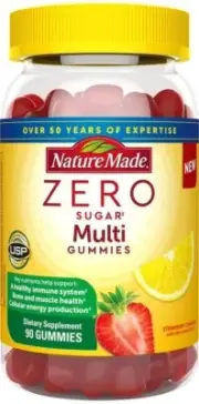 Nature Made Zero Sugar Multi Vitamin Gummies Strawberry Lemon Gummy 90ct