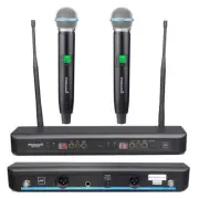 2 Channel Wireless Microphone System UHF Handheld Karaoke Microphone Audio Mics