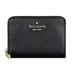 KATE SPADE DARCY字母LOGO牛皮6卡拉鍊短夾(小/黑)