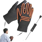 [yztju] Heated Gloves for Men - Touch Screen Gloves, Winter Heated Gloves, Warm Hand Gloves | Electric Hand Warmer Gloves, Full Finger Warm Gloves with 3 Temp Settings