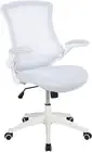 Flash Furniture Mid-Back White Mesh Swivel Ergonomic Task Office Chair with W...