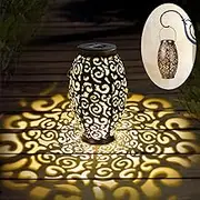 Solar Lights Outdoor Hanging Solar Lanterns LED Table Solar Lights for Patio Garden Courtyard Porch Courtyard Pathway Decorative (Black1)