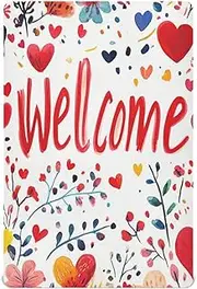Baby Crib Fitted Sheet for Baby Boys or Girls Soft Nursery Bed Sheet for Standard Crib and Toddler Mattress 39x27in Valentines Day Florals Red Love Heart Petals Welcome