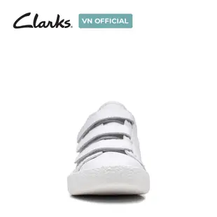 Clarks CraftCup 錶帶皮革女式運動鞋白色