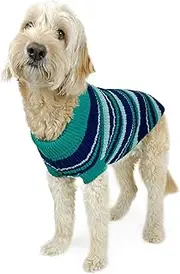 Huskimo Dog Jumper Ski Lodge Green 60cm – Soft Dog Sweater, Stretch Fit, Machine Washable, Winter Dog Clothing