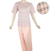 在飛比找Yahoo奇摩購物中心優惠-BURBERRY經典格紋純棉短袖家居服-粉色