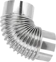 HOMSFOU Stainless Steel Flue Extension Elbow Pipe Chimney Connector for Heating Stoves Versatile Exhaust for Kitchens Bathrooms Rvs Camping