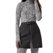 Athleta Apres Ski Black Skirt Quilted Water Resistant Women's Size: 16 NWT