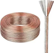 100Ft 2-core Transparent Cable 16 AWG-30 AWG PVC Electronic Wire 300V Pure Copper and Tinned Copper Core Clear Parallel Wire UL Certified Suitable for Billboard LED Light Power Cable(30AWG)