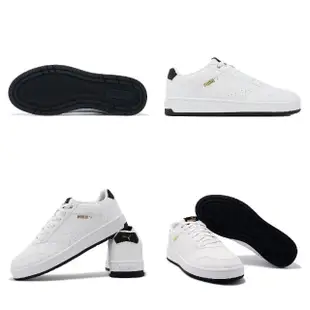 【PUMA】休閒鞋 Court Classic 男鞋 女鞋 白 黑 皮革 低筒 復古 情侶鞋 小白鞋(395018-07)