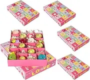 Empty Calendar Box, 24 Days Festive Party Favor Paper Box, Holiday Treat Wrapping Supplies, Set of 5 Fillable Countdown Cases for Candy, Snack, Toy