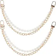 jojofuny Fashionable Small Shoulder Bag Wallet Chain Purse Chain Imitation Pearl Bead