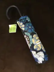 VERA BRADLEY MOD FLORAL BLUE UMBRELLA WITH COVER RETIRED PATTERN