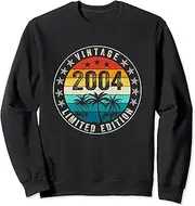 [X.Style] Vintage 2004 Limited Edition 19th Birthday 19 Year Old Retro Sweatshirt ds1876 Sweater (2XL) Black