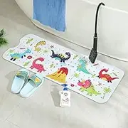 Fohouse Bath Mat for Tub for Kids Non Slip Baby Bathtub Mat Extra Long 40X16 Inch Anti Slip Bathroom Toddler Shower Mat,Bath Mats with Suction Cups & Drain Holes,Machine Washable(Dinosaurs)