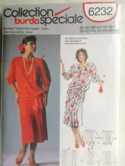 Burda Sewing Pattern 6232 Sizes 36-48 (US 10-22) Designer Dress 2 Styles Uncut