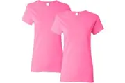 2 Pack Ladies Womens Cotton Blank Plain Crew Neck Short Sleeve T-Shirt Tee Tops Bulk