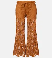 [Zimmermann] Zimmermann Coco scalloped lace flared pants AU 12 brown