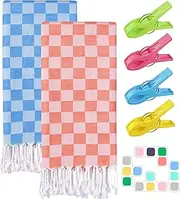 2 Packs Turkish Beach Towels Bath Pool Towel Girlfriend Gf Gifts Future Mrs for Her Women Sweetest Day Boyfriend 1 One Year Anniversary Cute Romantic First Valentines I Love You More Aesthetic Beauty