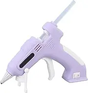 Cordless Hot Glue Gun Kit with 10 Pcs Sticks, Fast Preheating Hot Melt Glue Gun, Portable Mini Glue Gun Kit for Kids DIY School Craft Projects and Quick Home Repairs (Purple)