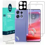 2 Pcs Screen Protector For Motorola Edge 50 Pro 5G 6.7"(Not For Motorola Edge 40 Pro 5G),Flexible TPU Film,With 1Pc Camera Lens Protector,1Pc Back Film[Easy to install]