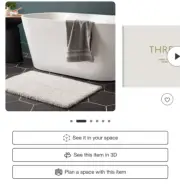 Casaluna Spa Plush Bath Rug - Threshold. 21”x34” light gray