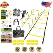Complete Agility Training Kit: Ladder, Hurdles, Parachute & More for Athletes