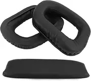 Geekria Earpad + Headband Compatible with Logitech G35 Headphone Replacement Ear Pad + Headband Cover/Ear Cushion + Headband Pad Earpads Repair Parts Suit (Black)